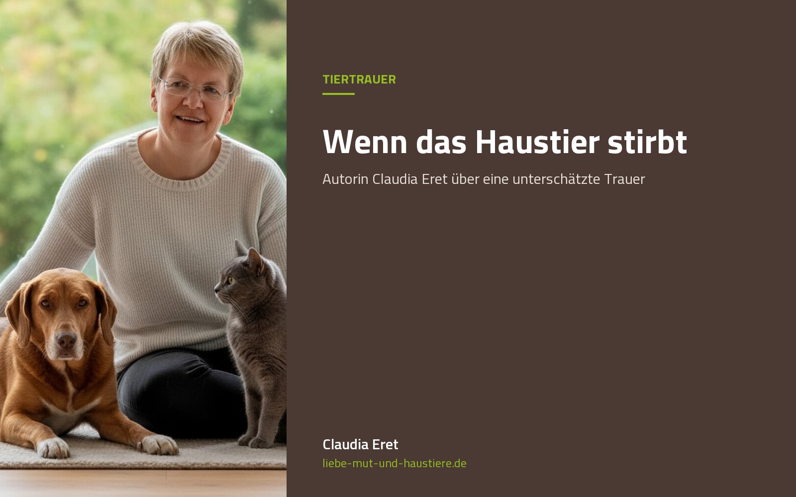 Claudia Eret mit Hund und Katze, Autorin von Von Herz, Pfote und Mut